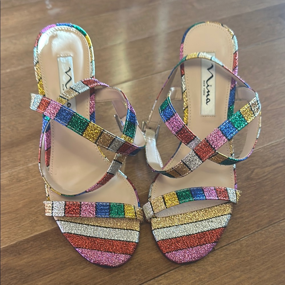 Worn once Nina Rainbow heels.
